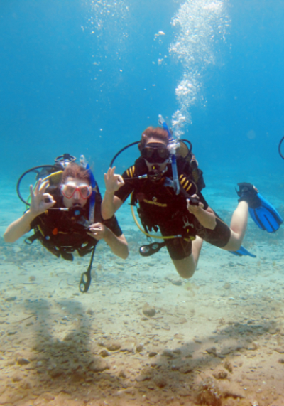 Two Divers in the Lighthouse Bay, Cabo de Palos